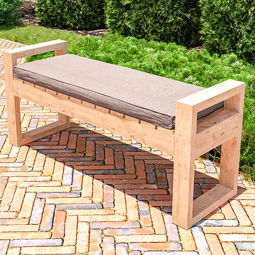 DIY Woodworking Outdoor Modern Seating Bench Plan - Instant Download