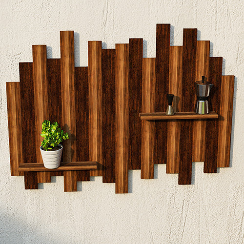 DIY Wooden Wall Decor with Shelves Plan - Easy Build