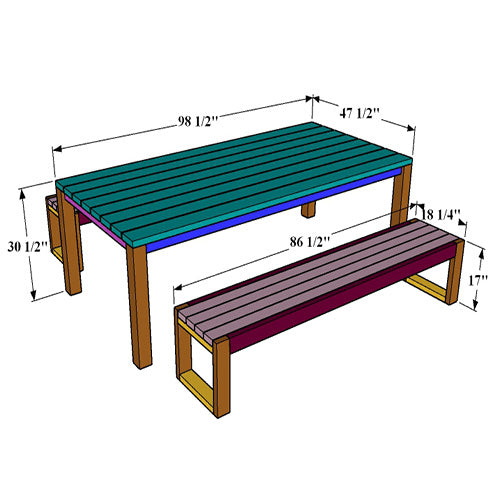 DIY Outdoor Picnic Table with Bench and Stool Plans - Instant Download