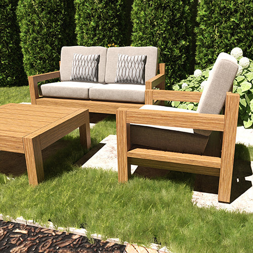 DIY Outdoor Sofa & Coffee Table Plans | Stylish 4-Piece Set