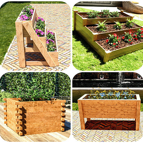 DIY Outdoor Indoor Planter Boxes Plans BUNDLE - Garden Lovers Gift