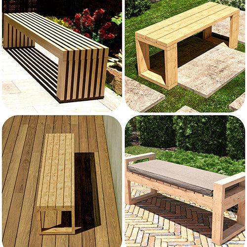 DIY Outdoor Seating Bench Bundle Plans - Step-by-Step Instructions