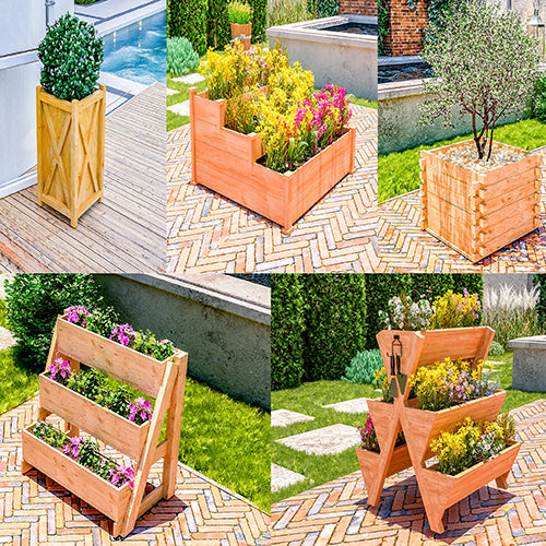 DIY Garden Planter Boxes Bundle Plans - Easy Build Step by Step