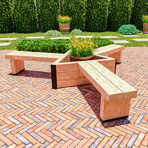 DIY Outdoor Triple Sitting Bench Plans - Woodworking Build Plans