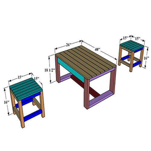 DIY Outdoor Coffee Table & Stools Plans | Easy Build Set