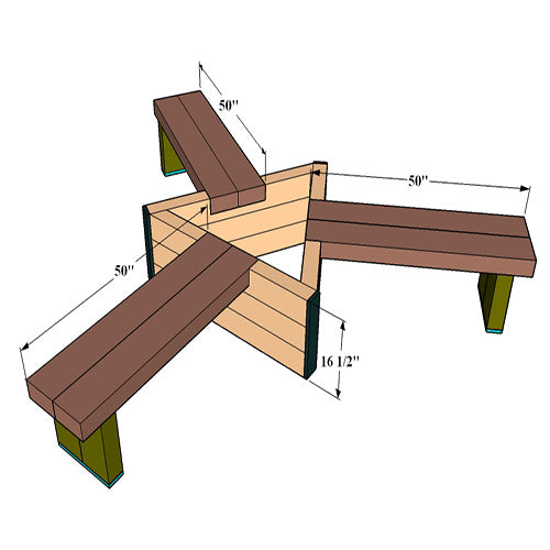 DIY Outdoor Triple Sitting Bench Plans - Woodworking Build Plans