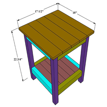 DIY Woodworking End Table Plan-Digital Download