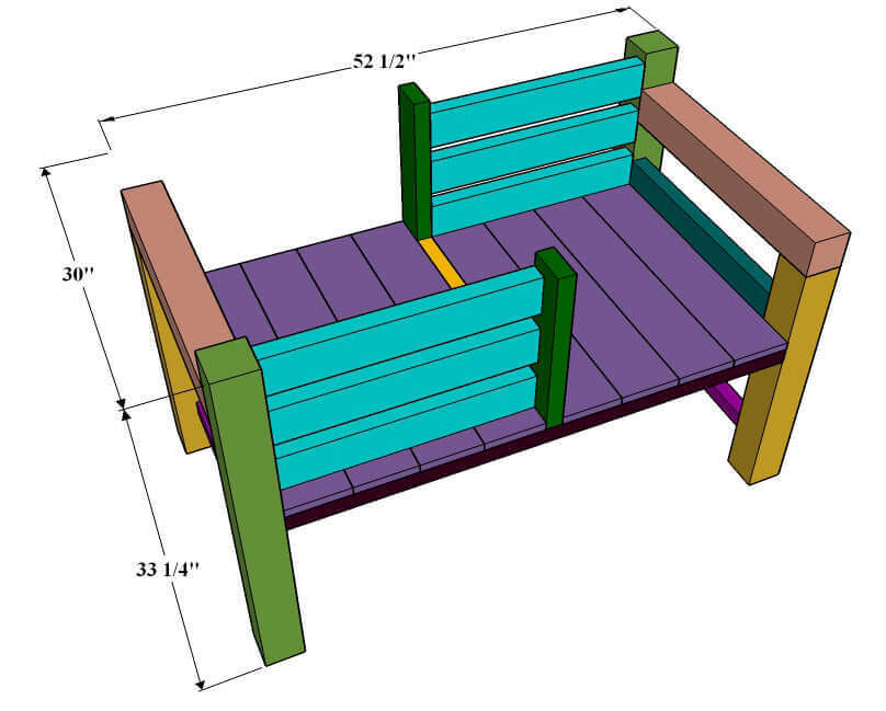 DIY Patio Love Sofa Plans - PDF File Instant Download