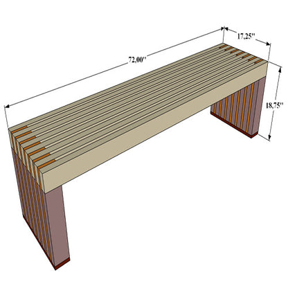 DIY Modern Woodworking Outdoor Patio Seating Bench Plan - Instant Download