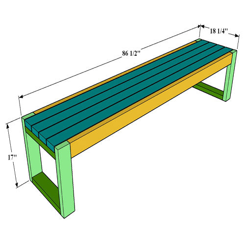 DIY Wooden Patio Sitting Bench Plan - Woodworking Furniture Plans