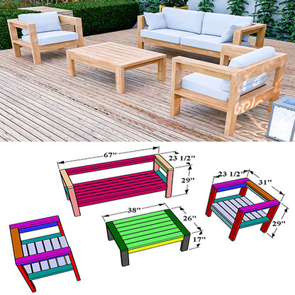 DIY Outdoor Furniture Plans Bundle - 10 + Projects for Woodworking Enthusiasts