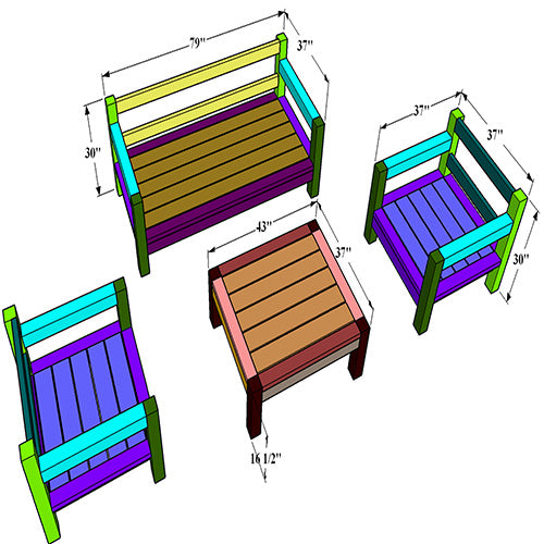 DIY Outdoor Furniture Plans Bundle | 4 Sets % 50 Save