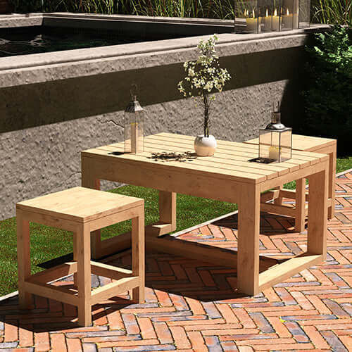 DIY Outdoor Coffee Table & Stools Plans | Easy Build Set