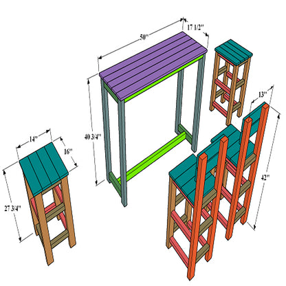 DIY Bistro Dining & Bar Table Set Plans | Easy Build